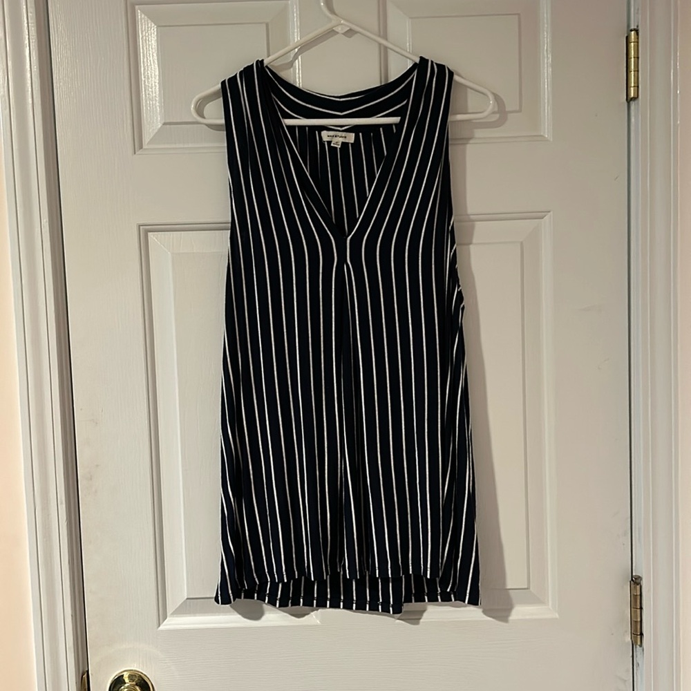 Navy Blue and White Stripe Tank